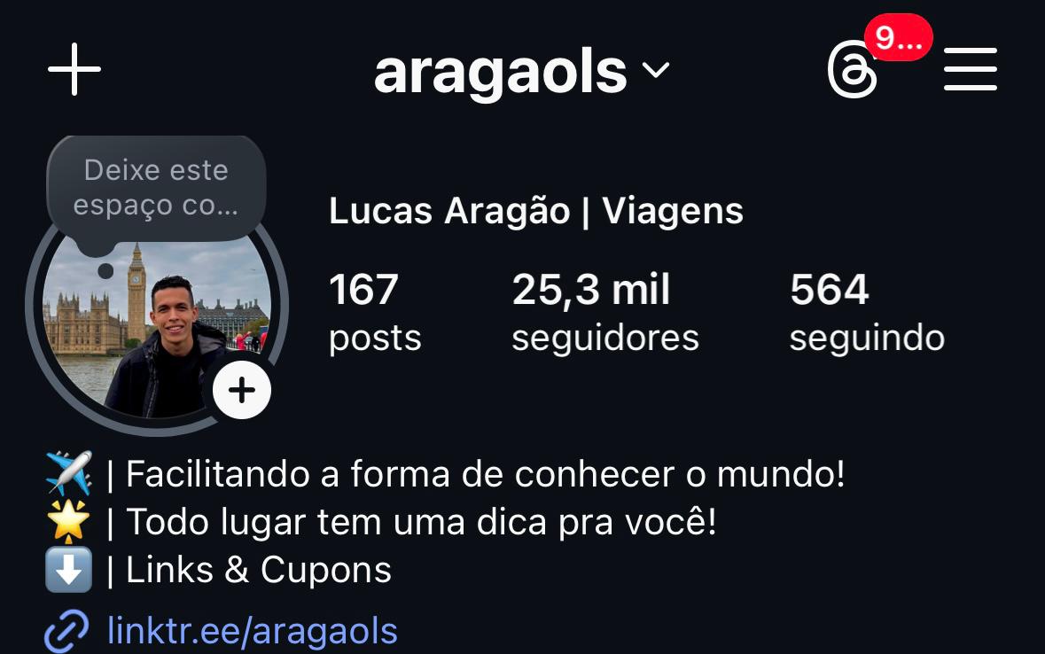 Perfil do Instagram @aragaols