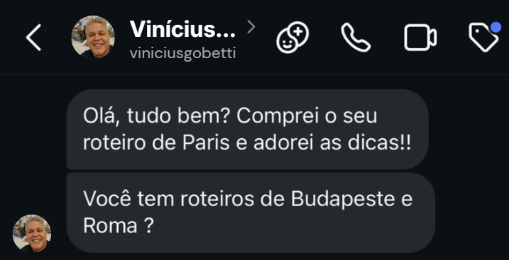 Depoimento de Vinícius elogiando o roteiro de Paris